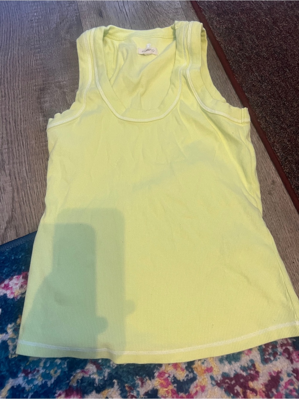 Pilcro Women’s Sleeveless Ribbed Tank Top - Light Yellow